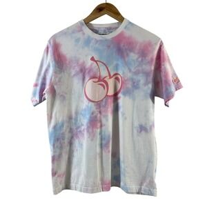 Kirsh Big Cherry Tie Dye T-Shirt Pink Blue Pastel Korean Streetwear Size 1